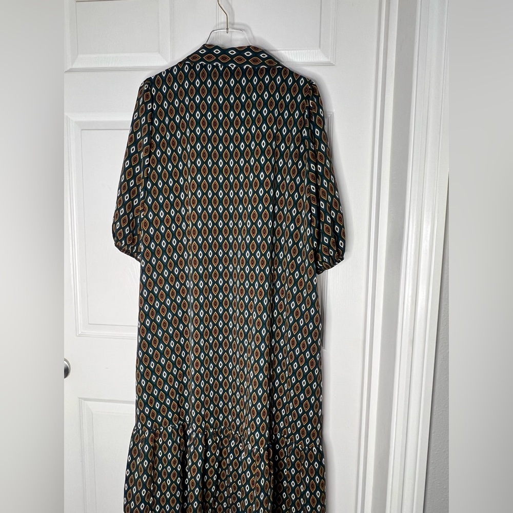 Bohme Printed Collared Midi Dress Sz XL - Picture 11 of 11